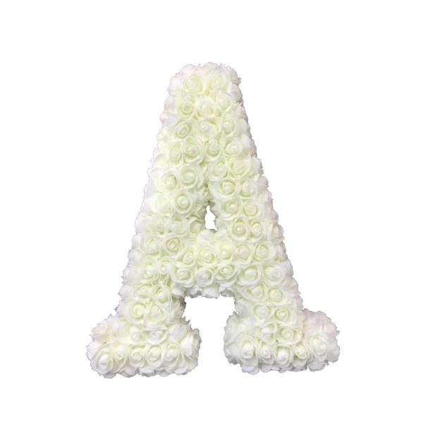2020 New Product 35cm PE Rose Flower Letter For Wedding Decoration A-Z Rose Letter