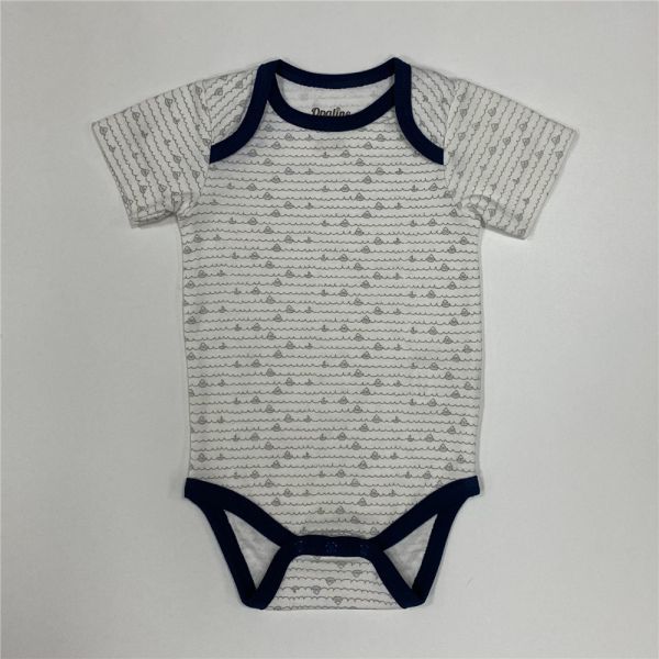 Button Closure Summer Baby Short Sleeve Cotton Kids Suit 3 Pcs Newborn Cloths With OEM