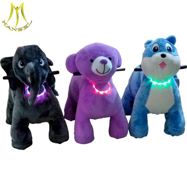 Hansel battery animals toy electric car and coin operated animal scooter with fireproof plush motorized animals