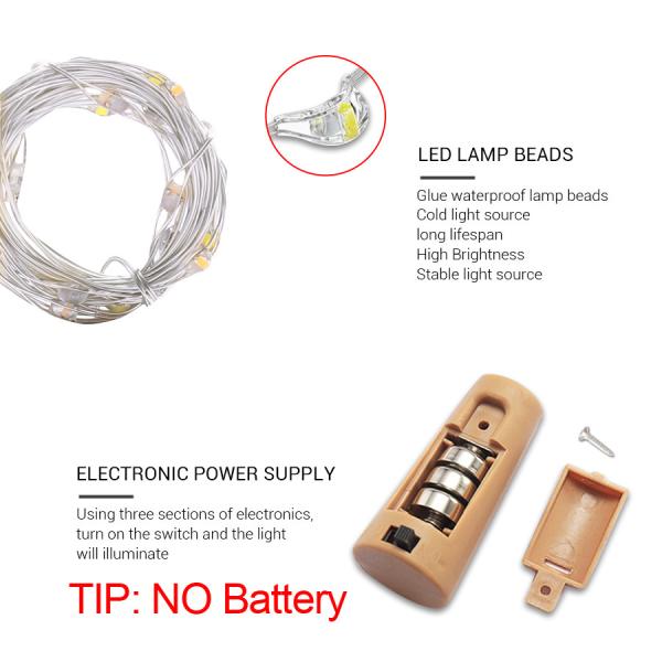 2M LED Garland Copper Wire Corker String Fairy Lights for Glass Craft Bottle New Year/Christmas/Valentines Wedding Decor