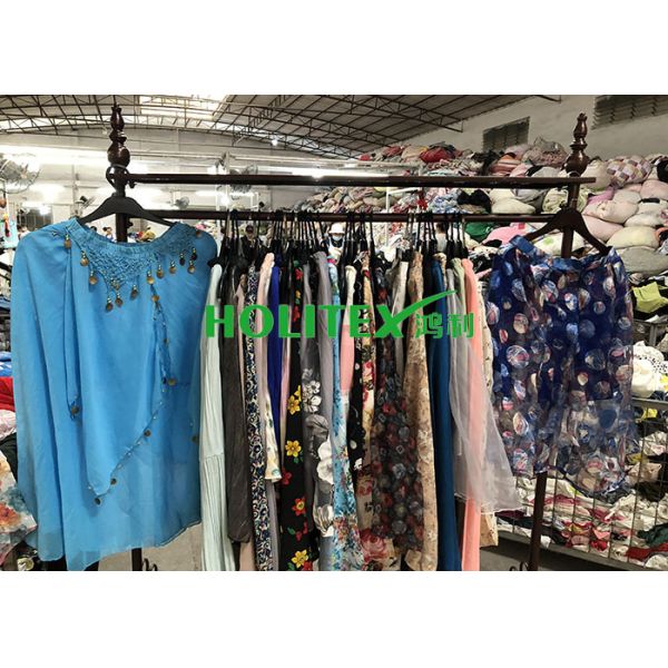 American style second hand clothes , used women's clothing , first grade ladies silk skirt