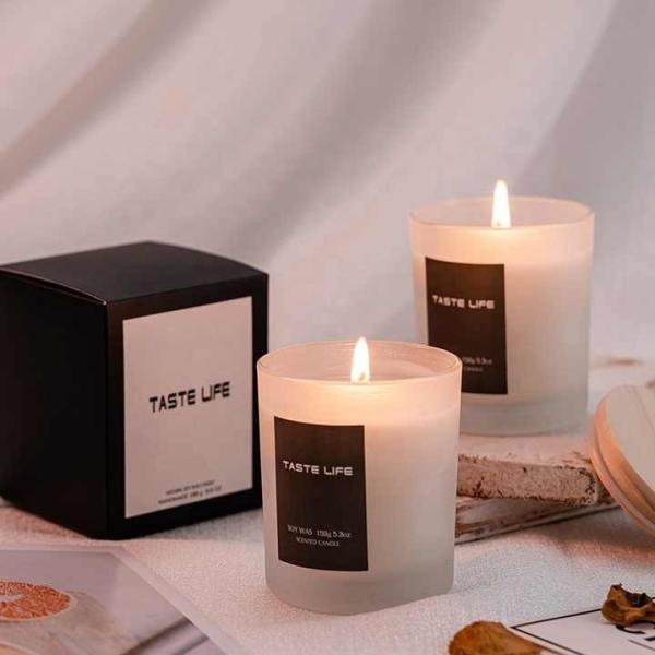 Home Birthday Wedding Atmosphere Luxury Glass Soy Wax Glass Jar Scented Candles With Lid