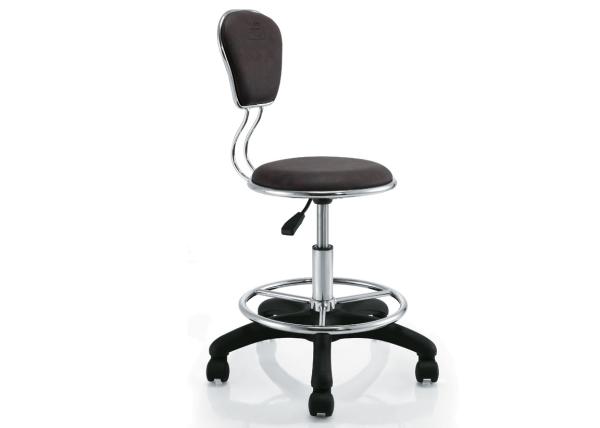 Seat Hight Adjustable Bar Chair Backrest For Hair Salon , Brown Color