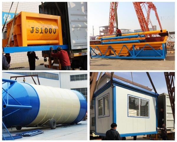 Mini Electric Portable Cement Batch Plant , Total Station Concrete Batching Plant