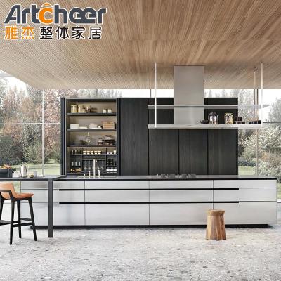 Whole Kitchen Furniture Unit With Center Island Table Small Size And Durable Design