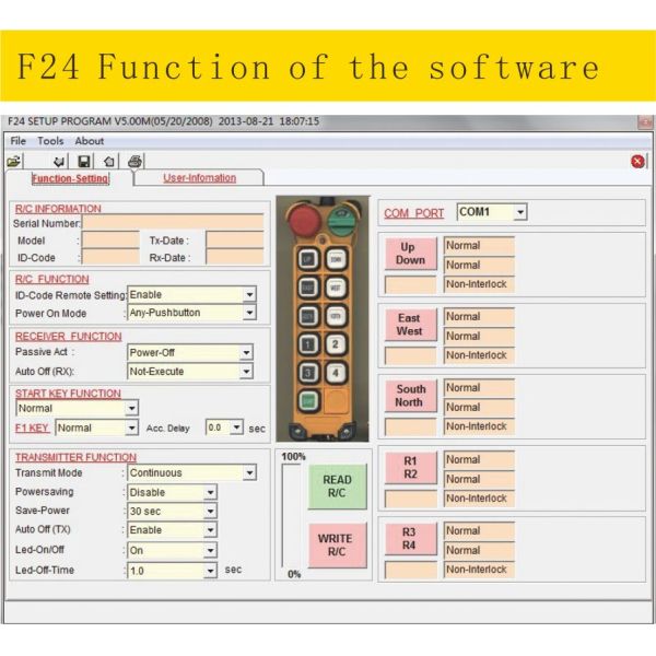 PDL-RS F24 Телеуправление Запчасти Дистанционное управление Программирование Интерфейс USB Dataline