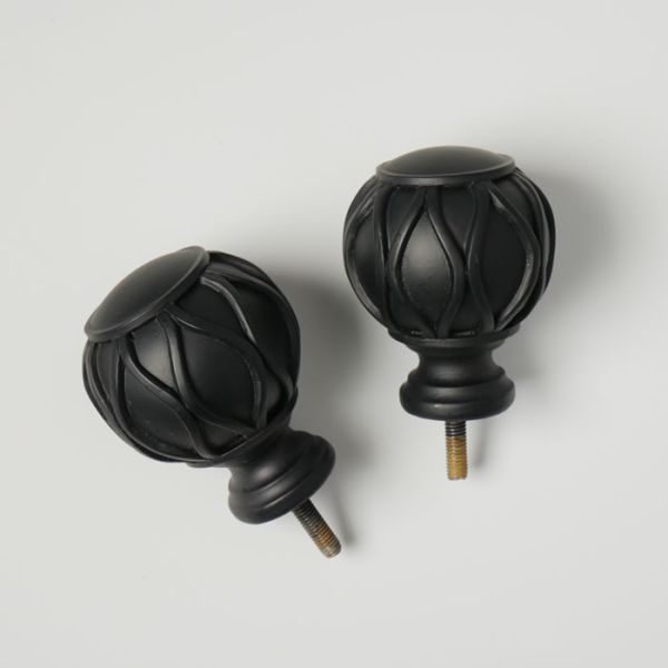 2m Black Nickel Adjustable Bay Window Curtain Rods