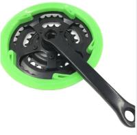 Bicicleta de montanha verde engrenagem de roda de cadeia de 3 velocidades engrenagem de conjunto 24 34 42 T 165MM