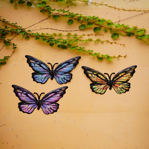 Multicolor оформления стены бабочки смертной казни через повешение металла 3D шикарное для домашнего двора