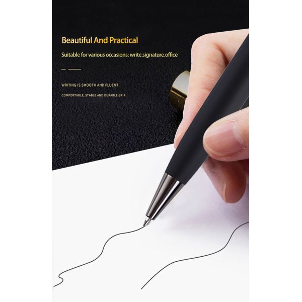 Twist Type Business Metal Ball Point Pen 1.0mm Textured Grey Pen Barrel Signature Pen