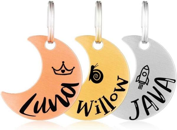 Aluminum Rustproof Dog Pet ID Nameplate Laser Engraving Black Silver Gold