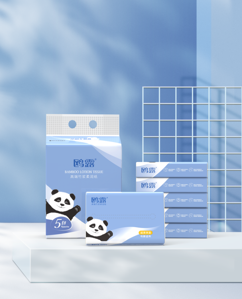 Unbleached 3 Ply Virgin Bamboo Pulp Extra Soft Skin-Friendly Facial Tissues Strong Water Absorption for Certified Custom Printed