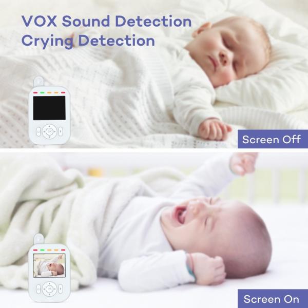 2.8 Hd Rotating Baby Monitor Wireless Night Vision Babyphone With Lullaby