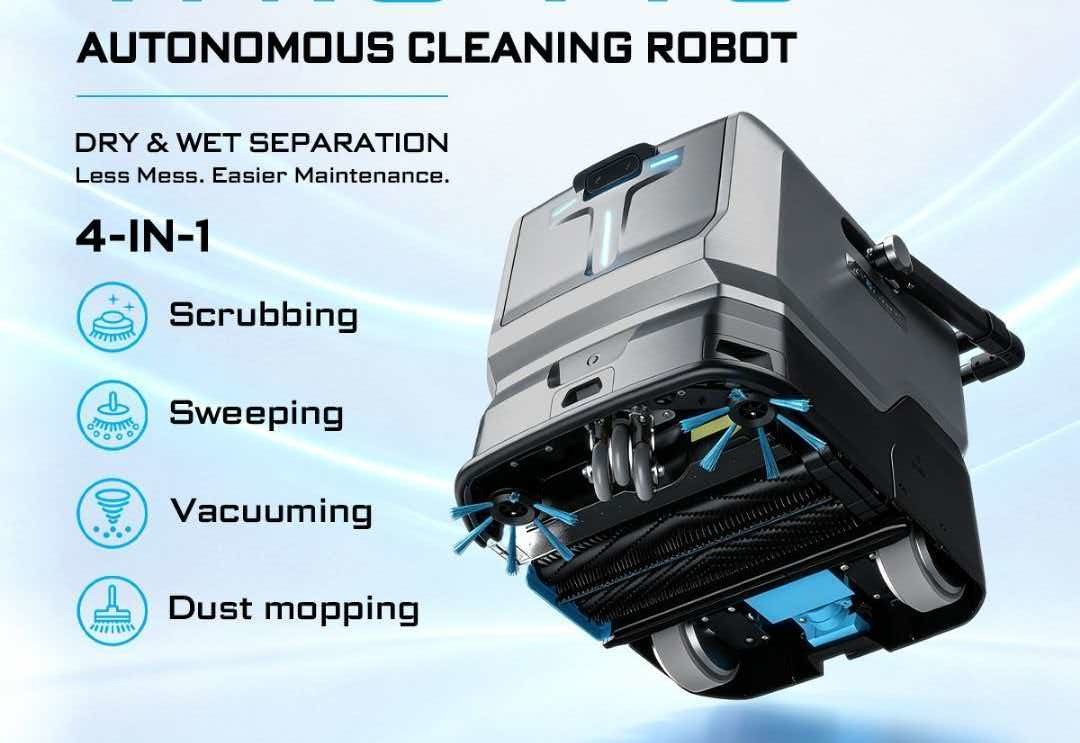T10 Efficient robot vacuum and wet scrubber for maintaining pristine floors in schools and hospitals daily