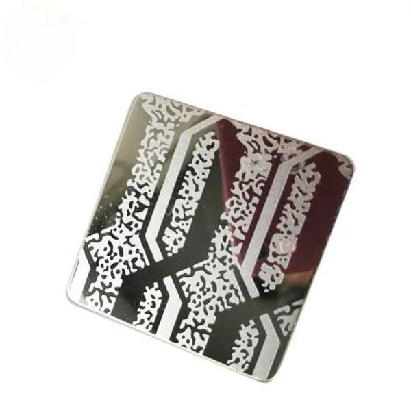 Mirror Polished Etched 430 201 304 Stainless Steel Sheets Decorative Customizable Pattern