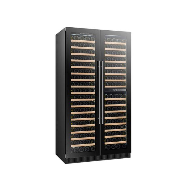 Refrigerador de ar Bodega Refrigerador de vinho vermelho e branco com prateleiras de madeira de aço
