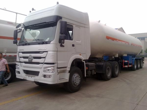 3 Axle 54.76 CBM Liquid Petroleum Gas Lpg Trailer With Mechanical Suspension