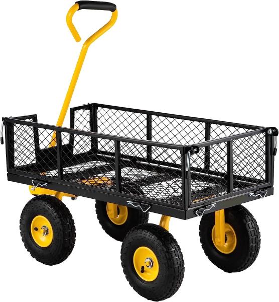 Outdoor Garden Heavy Duty Utility Portable Large Capacity Camping Collapsible Wagon Cart With All-Terrain Wheels