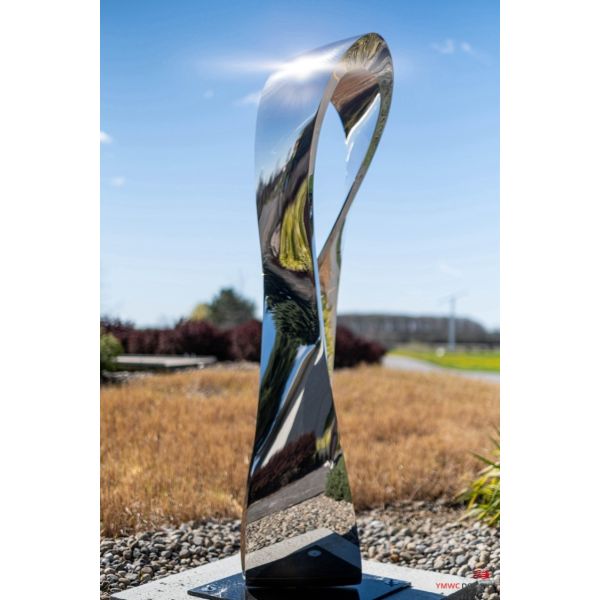 Large Mobius H6 Stainless Steel Sculpture Abstract Outdoor Art for Contemporary Decor