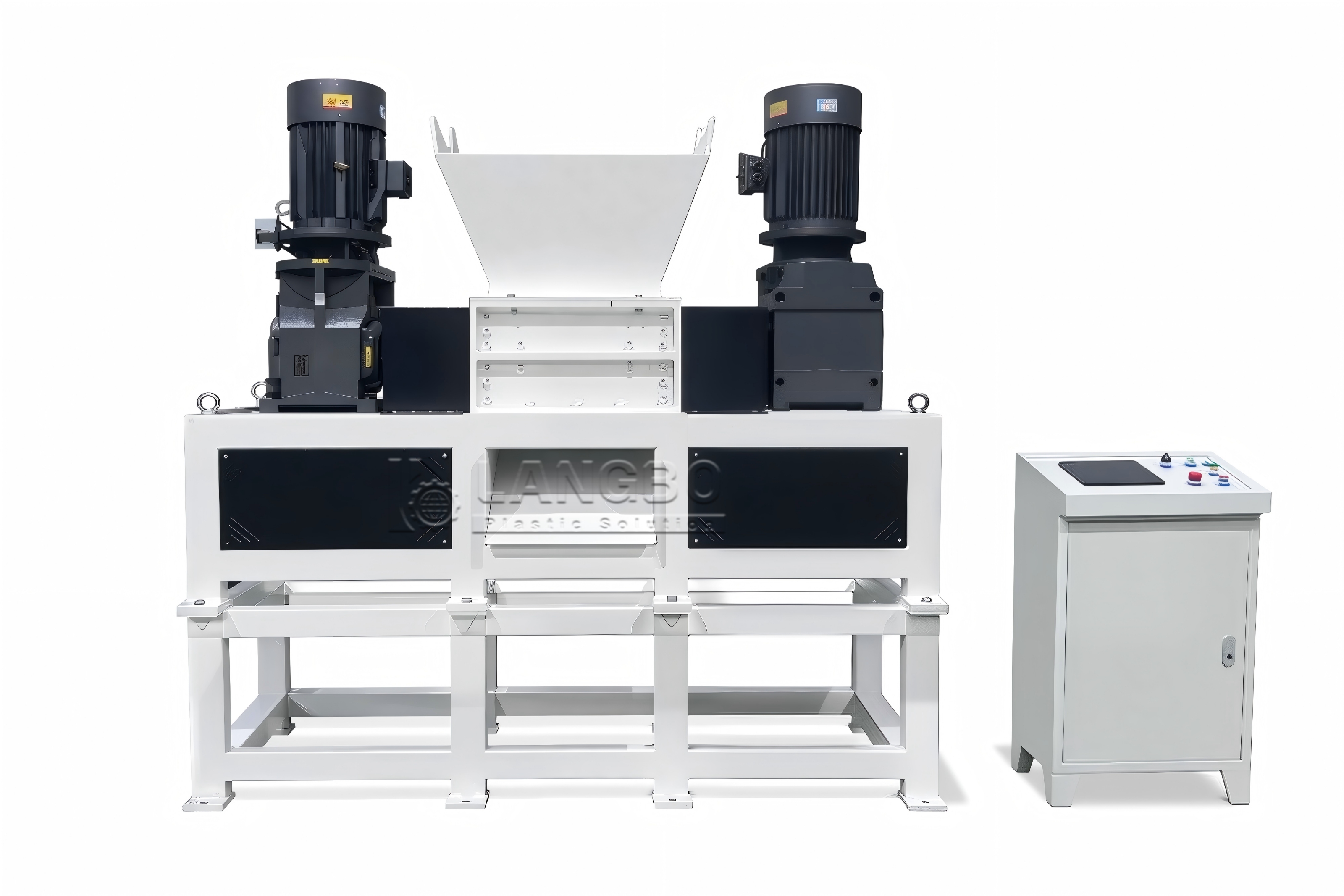 Double Shaft Shredder with 7.5kw Torque Motor for Waste Paper Roller