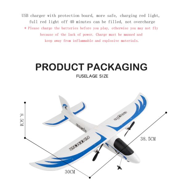 Design Fx802 Rc Eagle Glider Aircraft Automatic Balance Fighter Epp Anti-collision Foam 2.4g 2ch Flying Model Plane Toy