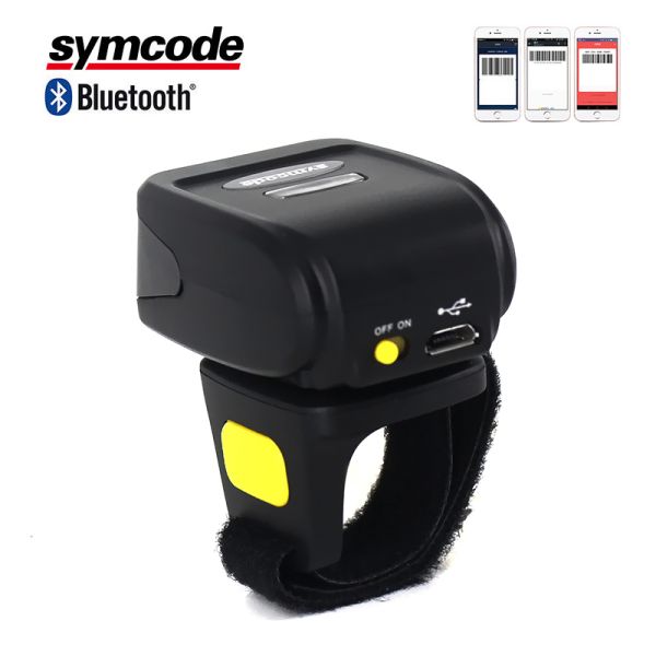 Portable Wearable Ring Barcode Scanner / Mini Barcode Reader Screen Scanning