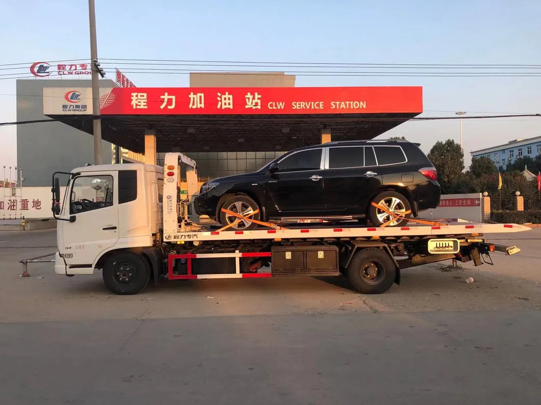 Dongfeng Flatbed Wrecker Truck 3tons 4tons With 3ton Lifting Weight