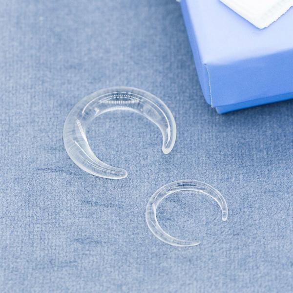 Leather Hoops Gauged Ear Jewelry Clear Acrylic Horn Shape Design