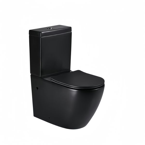European Classic Design Matte Black 2 in 1 Ceramic WC Bathroom Toilets Water Set Ware