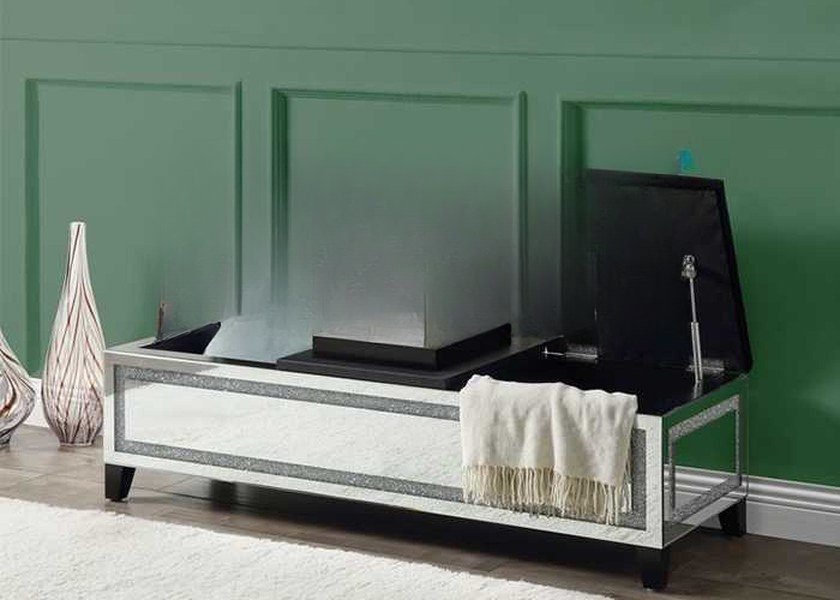 THS05 Bench with 129X43X40CM Size and Silver Mirror MDF Material for General Use