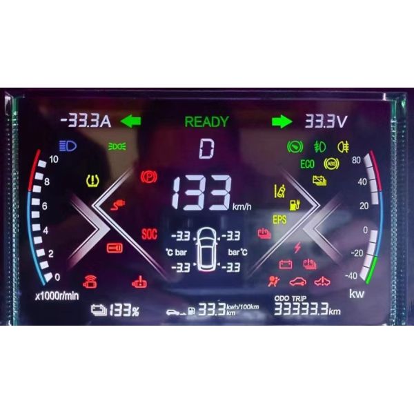 Настраиваемый PIN-коннектор транспортного средства VA Segment LCD Module LCD Screen