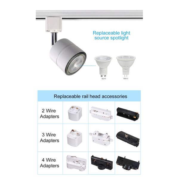 Commercial Lighting MR16 GU10 Track Spotlight Kit For Home