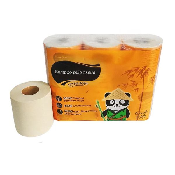 Factory Wholesale Custom Printed Bulk Bathroom Soft Bamboo Pulp Toilet Paper Roll Premium Quality and Eco-Friendly