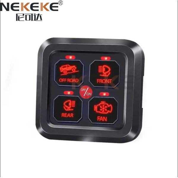 IP65 Waterproof 4 Gang ON-OFF Marine Switch Panel with LED Light for Boat Control Box
