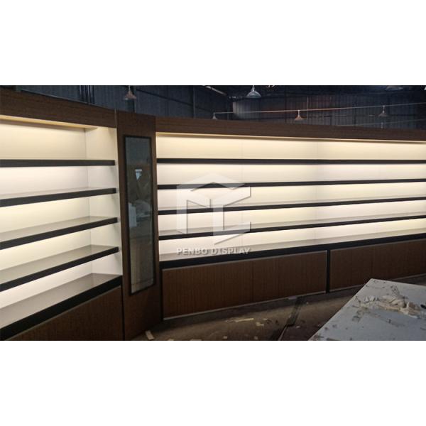 L5 LED Optical Shop Display Cabinets Cases 20mm MDF Veneer