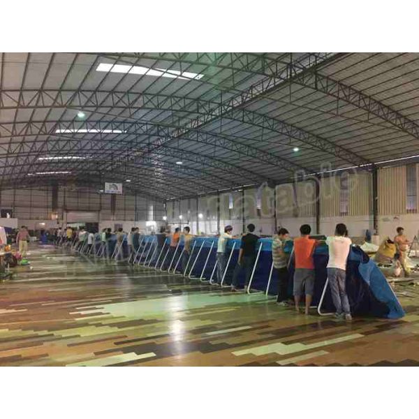 2 Years Warranty Animal Inflatable Water Parks With Frame Pool / Cartoon Slide