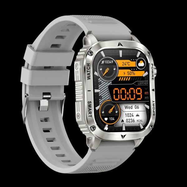 AK80 Smart Watch 2.01inch IPS Big Screen BT Call Flashlight for Sport Outdoors Health Men IP68 Waterproof Dafit Smartwatch