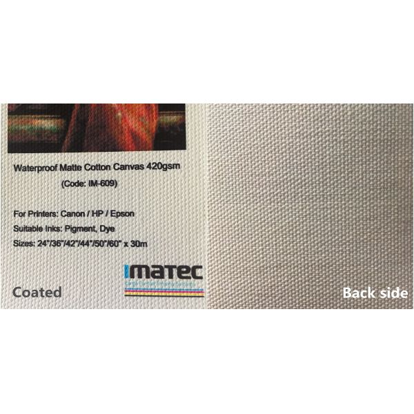 Large Format 420gsm Inkjet Cotton Canvas Matte for Canon Plotters