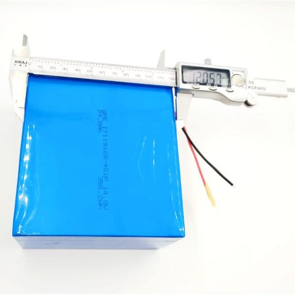 Prismatic Cell Lithium Ion Battery Pack 14.8V 24Ah with 500times Cycle Life for