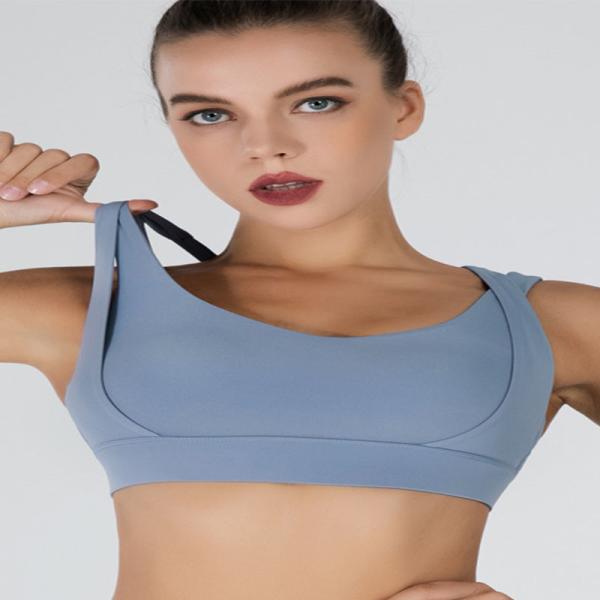 Moisture Wicking Large Cup Sports Bra Plus High Elastic Double Shoulder Yoga Bra