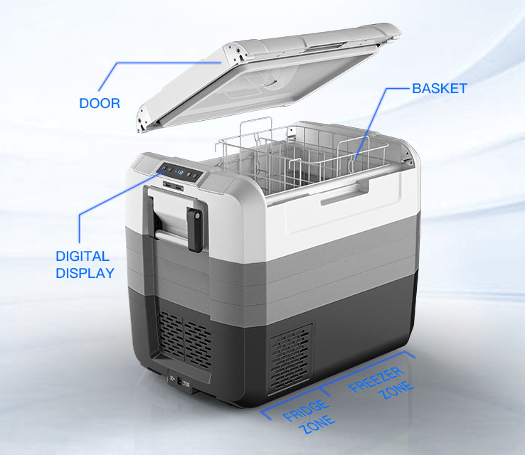 Холодильник черноты 65L 60W 12V Matt портативный