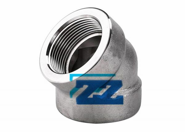 45 Degree 3 / 4  Class 3000 Npt Pipe Fittings , SS 316 Stainless Steel Street Elbow