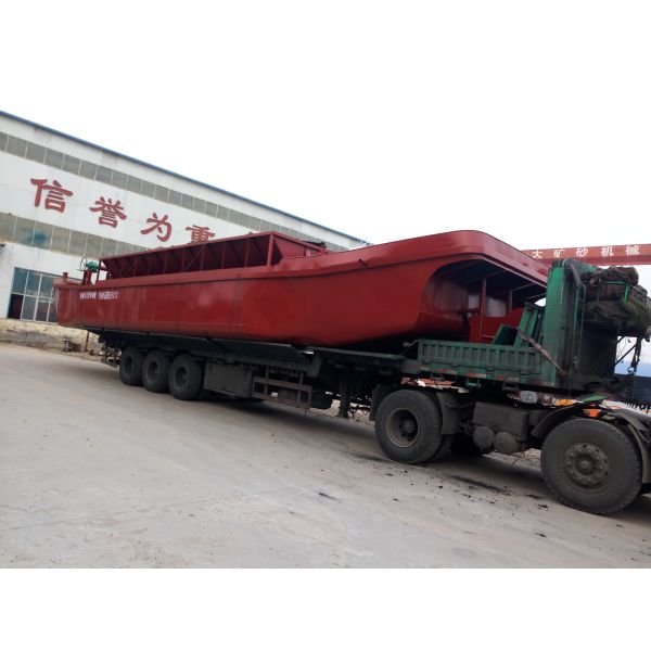 Diesel Bucket Chain Gold Mining Dredger with 24m Dredging Depth 200cm Draught