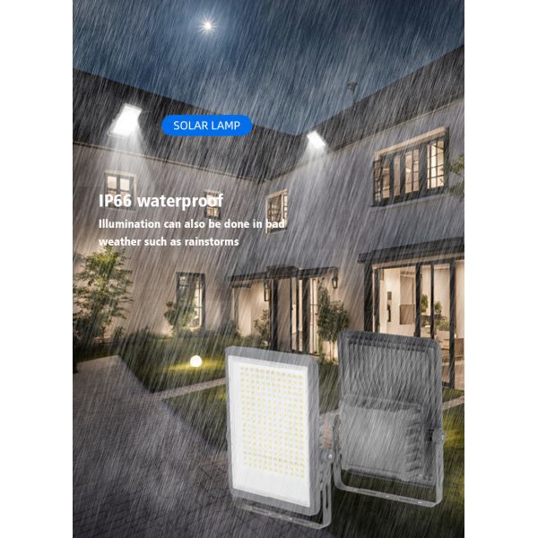 LED Solar Powered Outdoor Flood Lights Remote Control Ip66 Timer Motion Sensor Optional