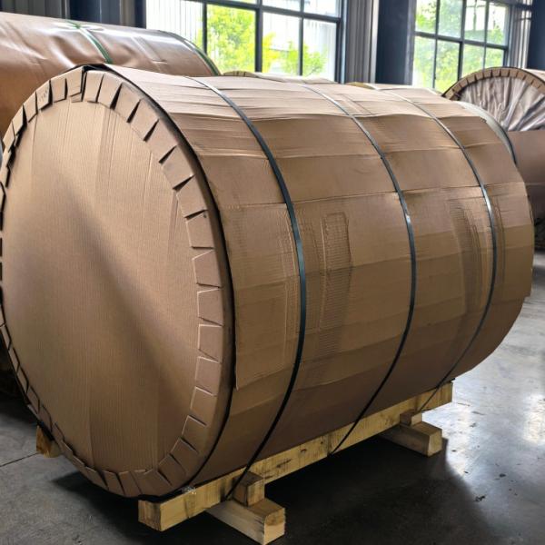 Bobine d'aluminium prélaqué en polyester de 2,4 mm d'épaisseur et 1250 mm de large utilisée dans la fabrication de capsules de camping