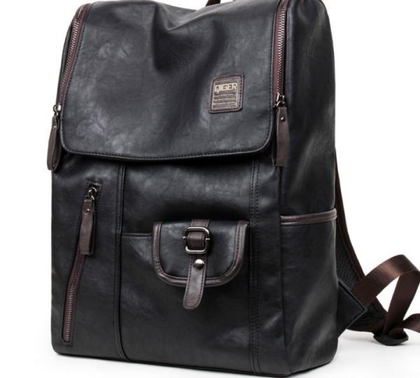 M new winter pu leather shoulder bag backpack student book bags European and American fashion retro casual