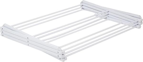 White Foldable Alloy Steel Clothes Drying  Laundry Rack