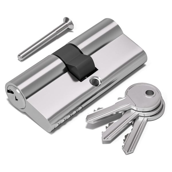 Super Polish Chrome Plated Solid Brass Body with S Type Key BRASS DOOR CYLINDER