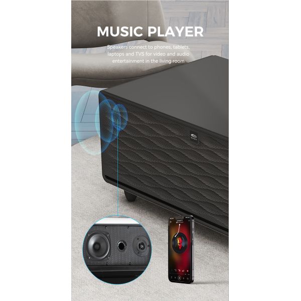 Беспроводное заряжение Современный умный кофейный стол с холодильником и закаленным стеклянным верхом