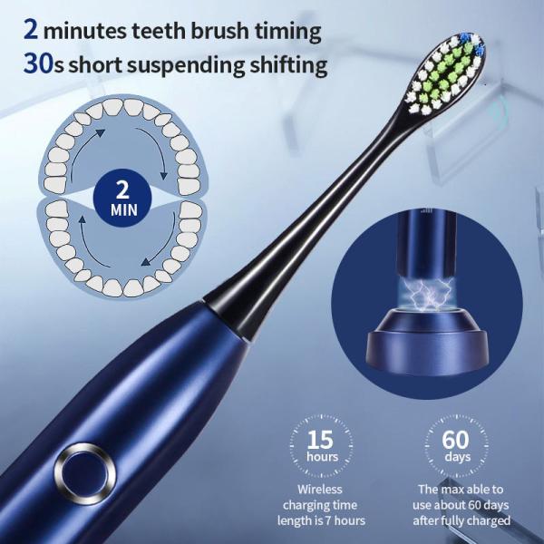 Smart Sonic Travel Electric Toothbrush With 1200mAh Lithium Battery